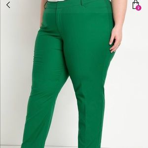 Eloquii Vibrant Green Straight Leg Pants